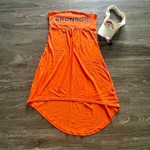 Broncos Strapless Dress Outfit!